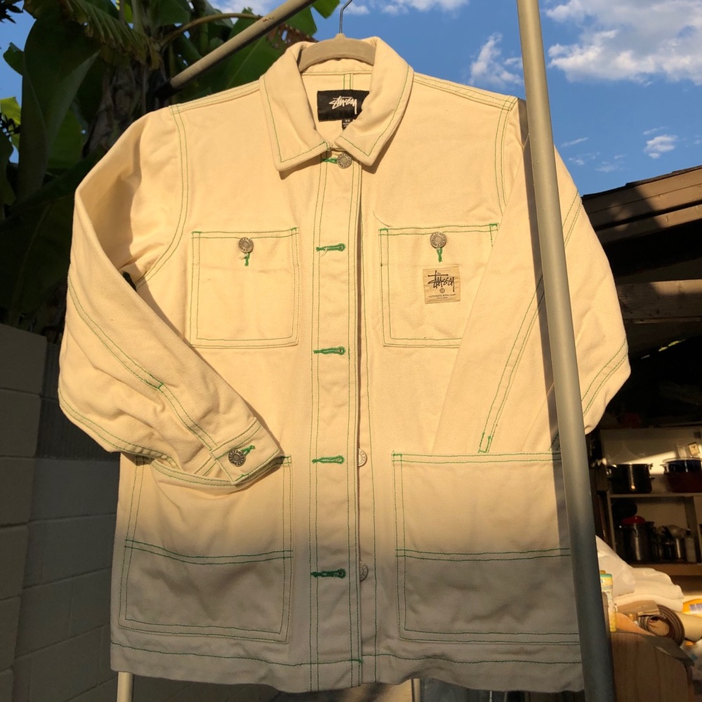 Stussy White Denim Worker Jacket
